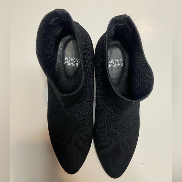 Eileen Fisher Black Purl Recycled Stretch Knit womens Bootie - Picture 9 of 12